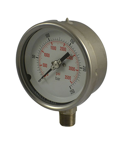 1310 All stainless steel  hydraulic pressure gauge