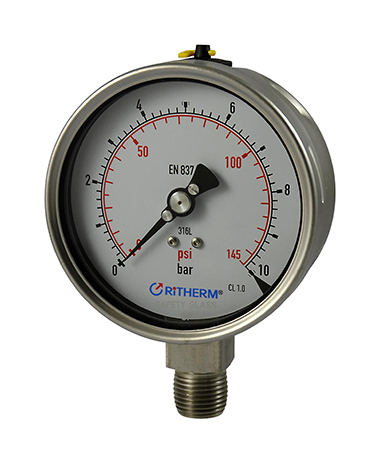 1323 Laser welded all stainless  steel pressure gauge