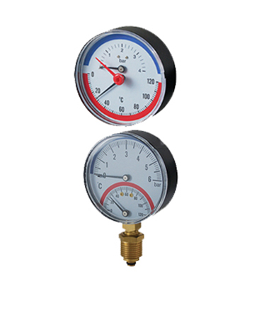 2710 Bimetal thermo-manometer,plastic case