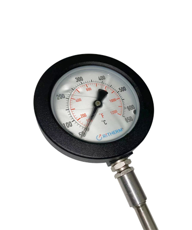 2415 Solid stem Gas expansion pyrometer  with spiral tube, silicone oil  filled, aluminum case