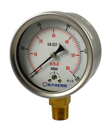 1406 Stainless steel DIN case capsule low pressure gauge