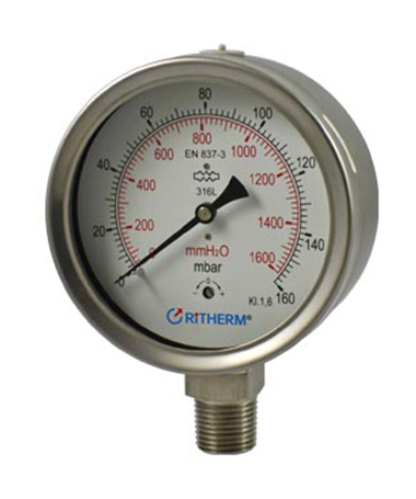 1410 All stainless steel capsule  low pressure gauge