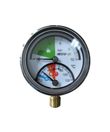 2726 Bimetal thermo-manometer liqudi filled