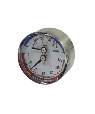 2723 Bimetal thermo-manometer, stainless steel case